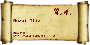 Mezei Aliz névjegykártya